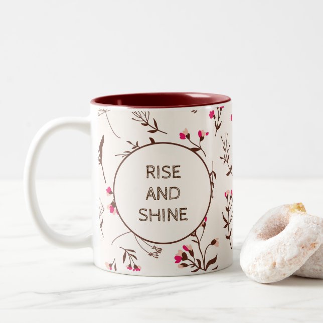 Joli motif floral Mug (Avec donut)