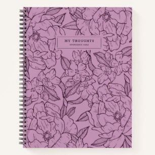 Joli motif floral pourpre Carnet moderne