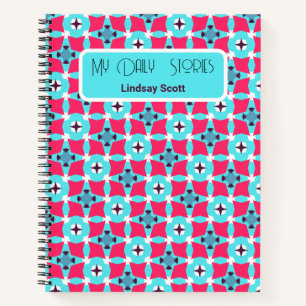 Joli Motif personnalisé rose Journal Carnet spira