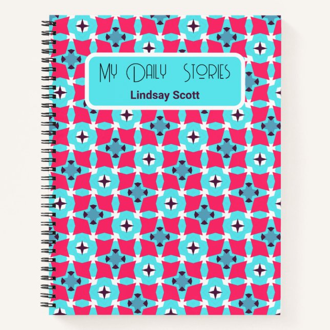 Joli Motif personnalisé  rose Journal Carnet spira (Devant)