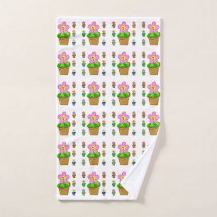 Joli motif répétitif de fleurs en pot Rosy Posy