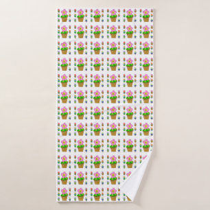 Joli motif répétitif de fleurs en pot Rosy Posy