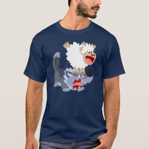 Joli mouton de dessin Jouer avec le T-shirt Wolf