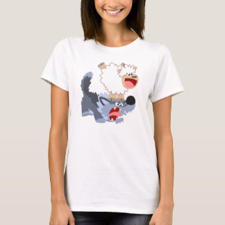 Joli mouton en caricature Jouer avec le t-shirt fe