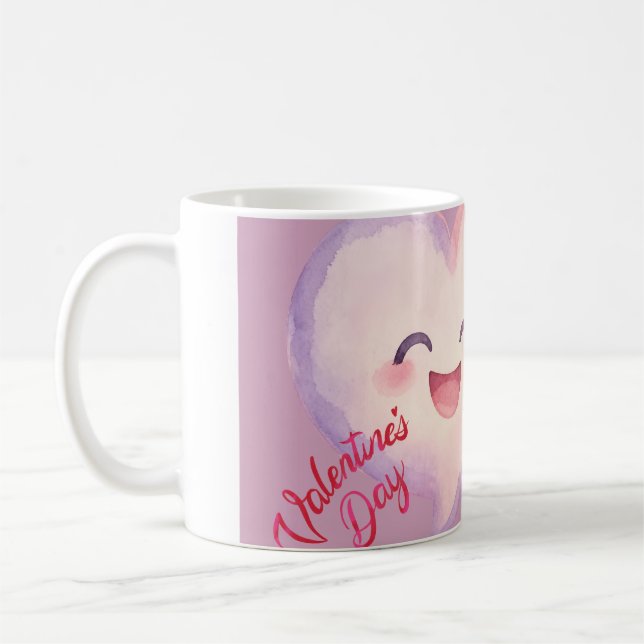 Joli mug à café en forme de cœur pour la Saint-Val (Gauche)