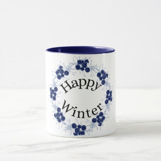 Joli mug à café floral Joyeux Hiver