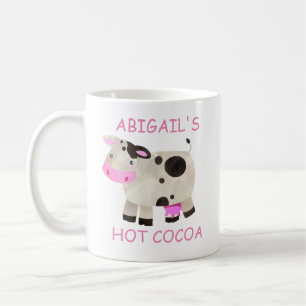 Joli mug Chocolat Chaud vache rose noir blanc