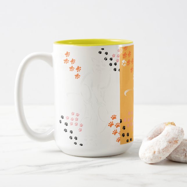 joli Mug doté d'une Belle Silhouette Cat! (Avec donut)
