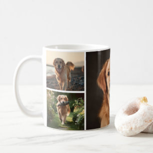 Joli mug personnalisé collage de 4 photos de chien