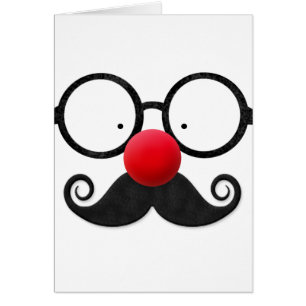 Joli nez rouge rond lunettes noires moustache