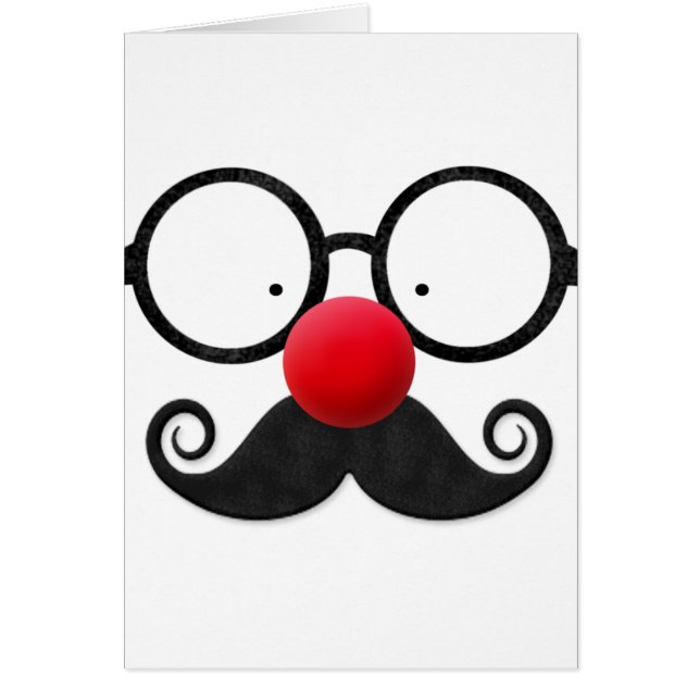 Joli nez rouge rond lunettes noires moustache (Devant)