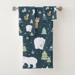 Joli Noël Animaux d'hiver Motif rustique