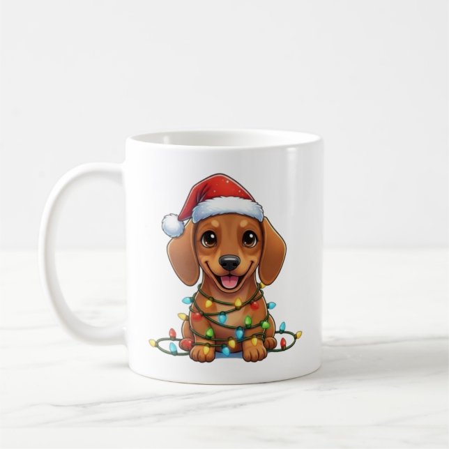 Joli Noël Brown Dachshund Mug (Gauche)