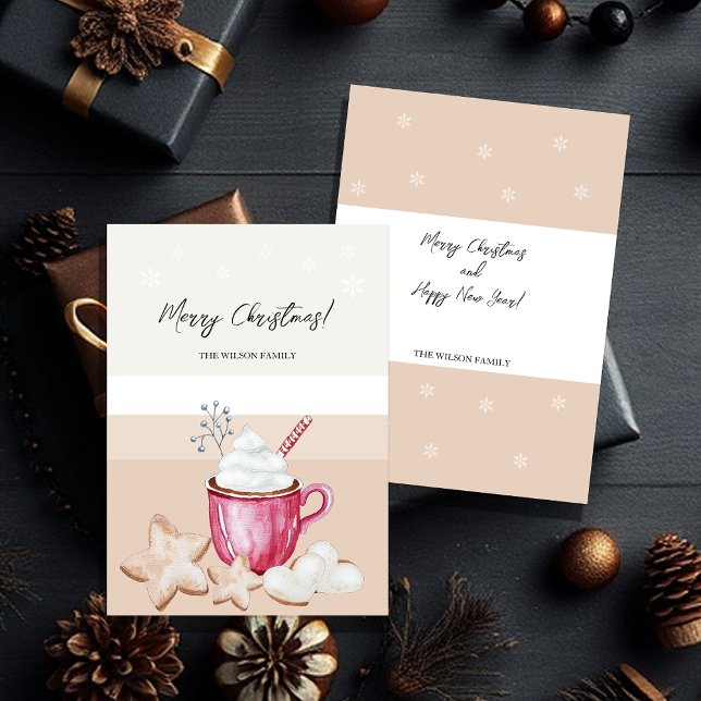 Joli Noël Chocolat Chaud Et Cookies Aquarelle (Créateur téléchargé)