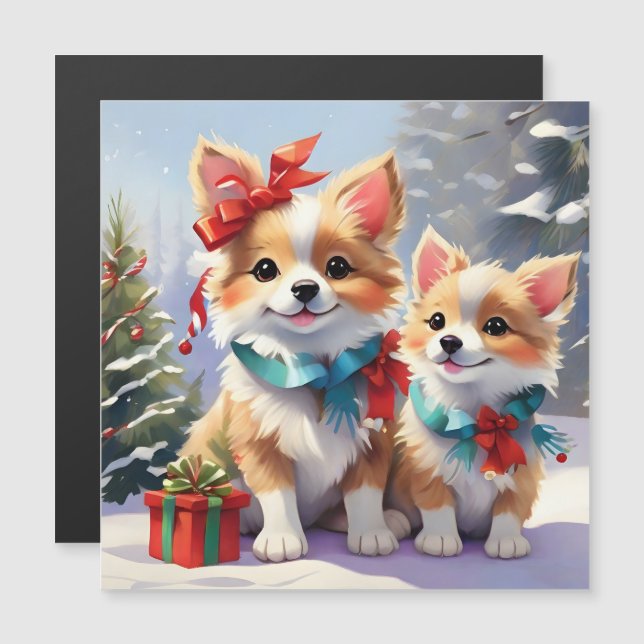 Joli Noël Corgis Fête de Noël (Devant / Derrière)