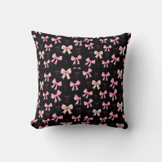 Joli nœud ruban rose motif oreiller décoratif