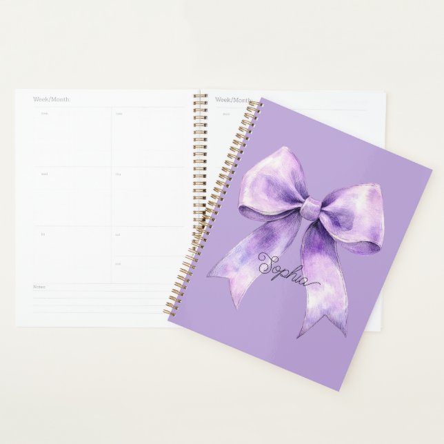 Joli Nœud Violet Personnalisé Nom (Devant avec enveloppe)