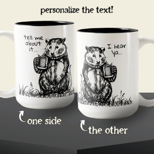 Joli noir et blanc Opossum Esquisse Mug