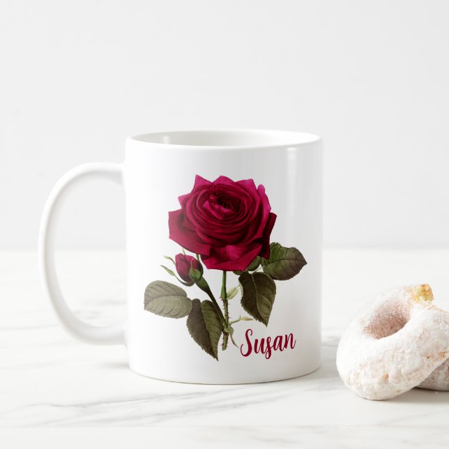 Joli nom de la Mug Rose Susan - modifiable (Avec donut)