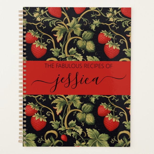 Joli nom de script à motif de fraises Recette (Devant)