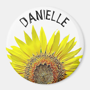 Joli nom de tournesol Magnet personnalisé