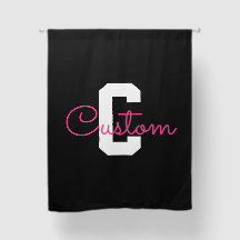 Joli nom et monogramme | Noir Blanc et Rose
