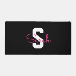 Joli nom et monogramme Noir Blanc & Rose