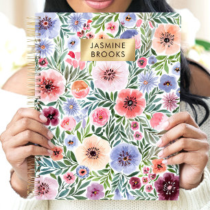 Joli nom personnalisé floral aquarelle