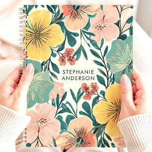 Joli nom personnalisé floral pastel moderne fémini