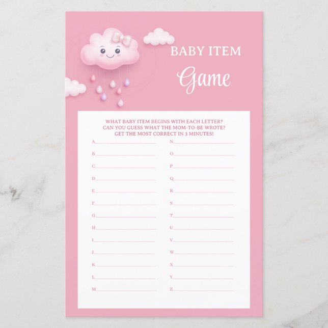 Joli nuage blanc tout souriant article bébé jeu 9 (Devant)