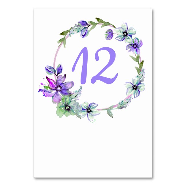 Joli numéro de table à couronne florale (Par défaut)