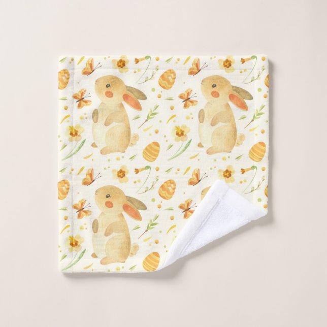 Joli Oeufs De Lapin De Pâques Cadeau Motif, Joyeux (Gant de toilette)