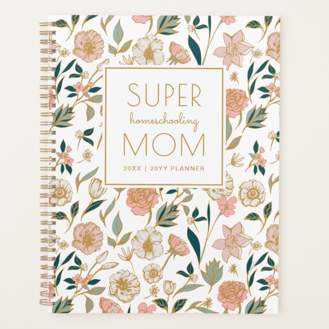 Joli or Floral Super Homeschooling Maman Blanc (Devant)