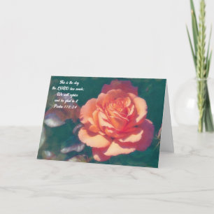 Joli Orange Rose Faith Bible Verse Carte de pensée