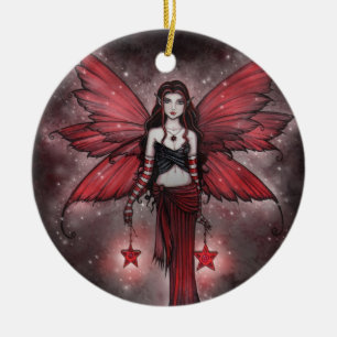 Joli Ornement de Noël en forme de Fée Rouge