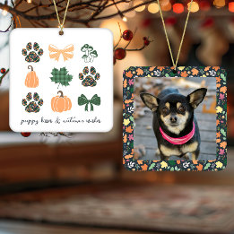 Joli Ornement en Céramique de Chien d'Automne