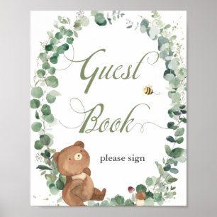 Joli ours en bébé verdure Livre d'or pour Baby Sho