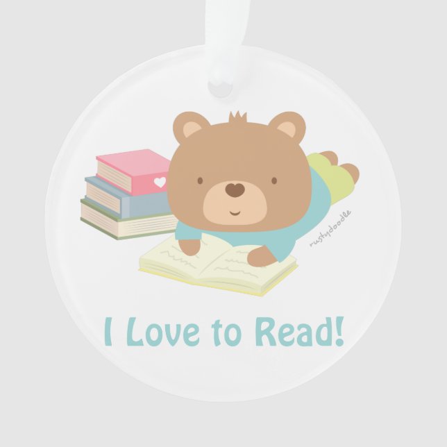 Joli ours en peluche aime lire décoration de chamb (devant)