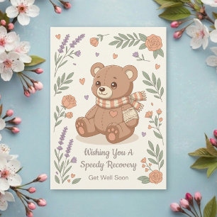 Joli ours en peluche Fleurs de rétablissement