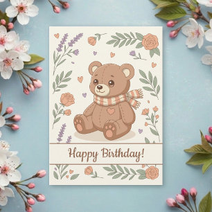 Joli ours en peluche floral pour l'anniversaire de