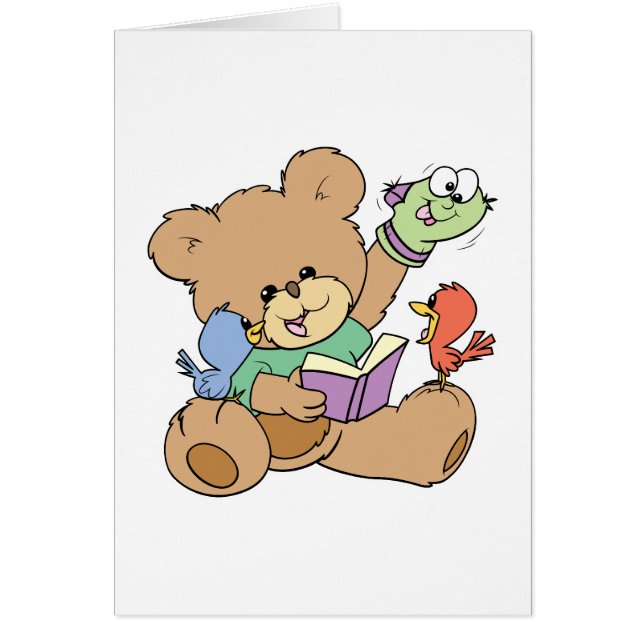 joli ours en peluche imagination lecture livre ave (Devant)