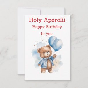 joli ours en peluche joyeuse carte d'anniversaire