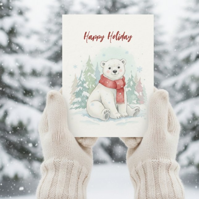 Joli ours polaire en aquarelle Hiver  (Créateur téléchargé)
