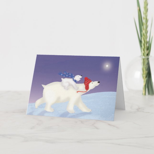 Joli ours polaire et carte de Noël petit (Devant)