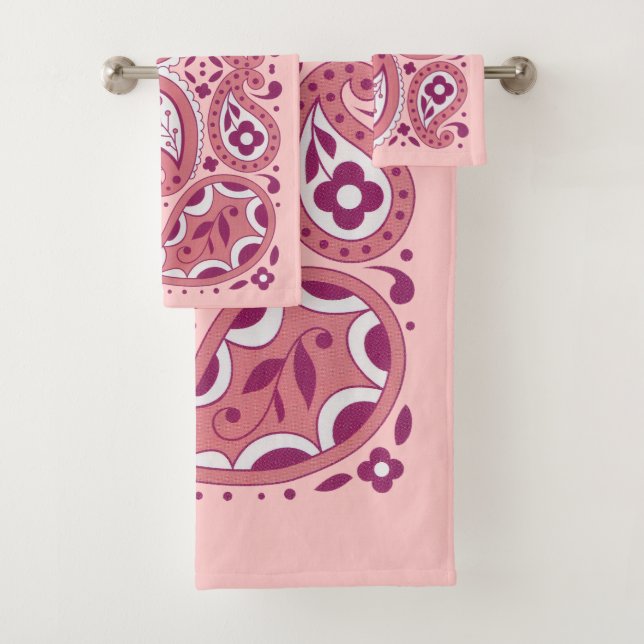 Joli Paisley Design Tear Drops Daisées en Rose (En situation)