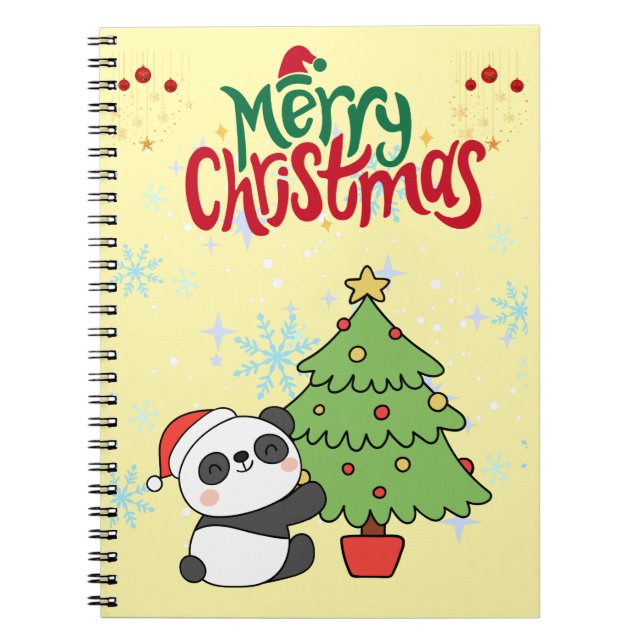 joli panda joyeux Noël cahier (Devant)