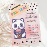 Joli Panda Rose Boba Thé Anniversaire Invitation<br><div class="desc">Cette mignonne invitation à boire du boba thé panda sera un succès avec la fille d'anniversaire et tous les invités!</div>