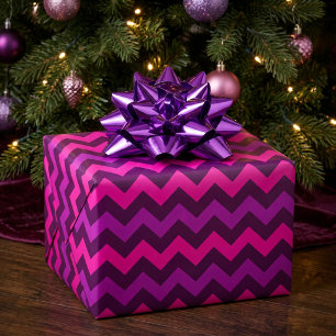 Joli papier cadeau à chevrons rose et violet