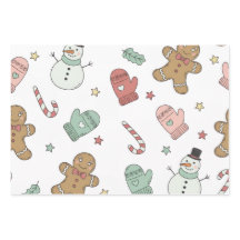 Joli papier cadeau à motif continu pour Noël – G
