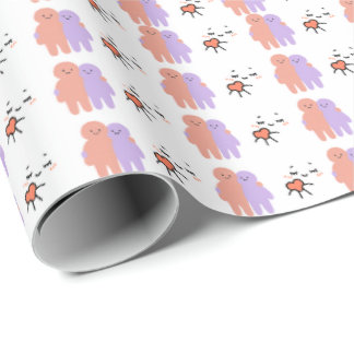 Joli papier cadeau à motif sans couture de couples